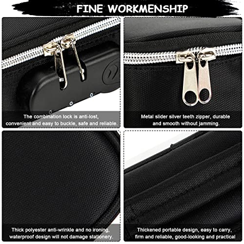 HASTHIP® Canvas Large Capacity Pencil Case with Combination Lock 4 Layer Compartments Big Pouch for Boys Girls Waterproof Box Pen Insert School Black 3PCS HASTHIP® Canvas Large Capacity Pencil Case with Combination Lock 4 Layer Compartments Big Pouch for Boys Girls Waterproof Box Pen Insert School Black 3PCS
